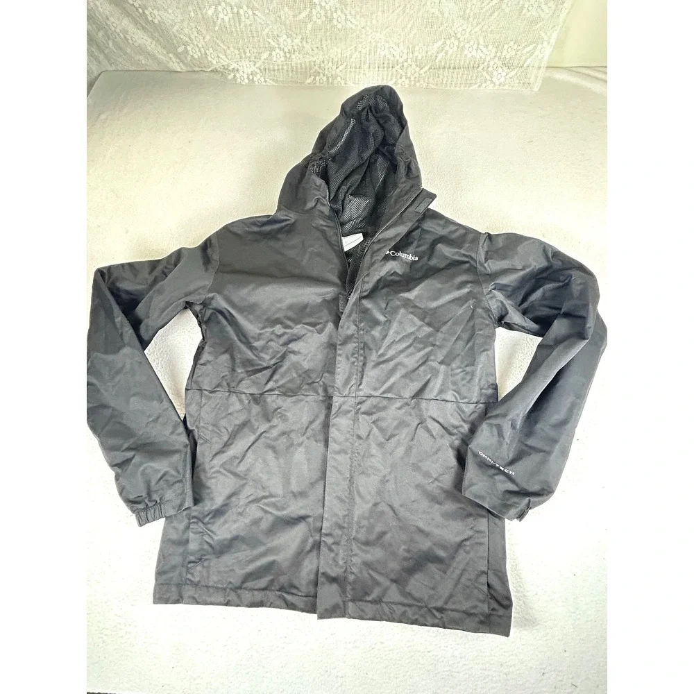 Columbia Rain Jacket Kids XL Black Gorpcore